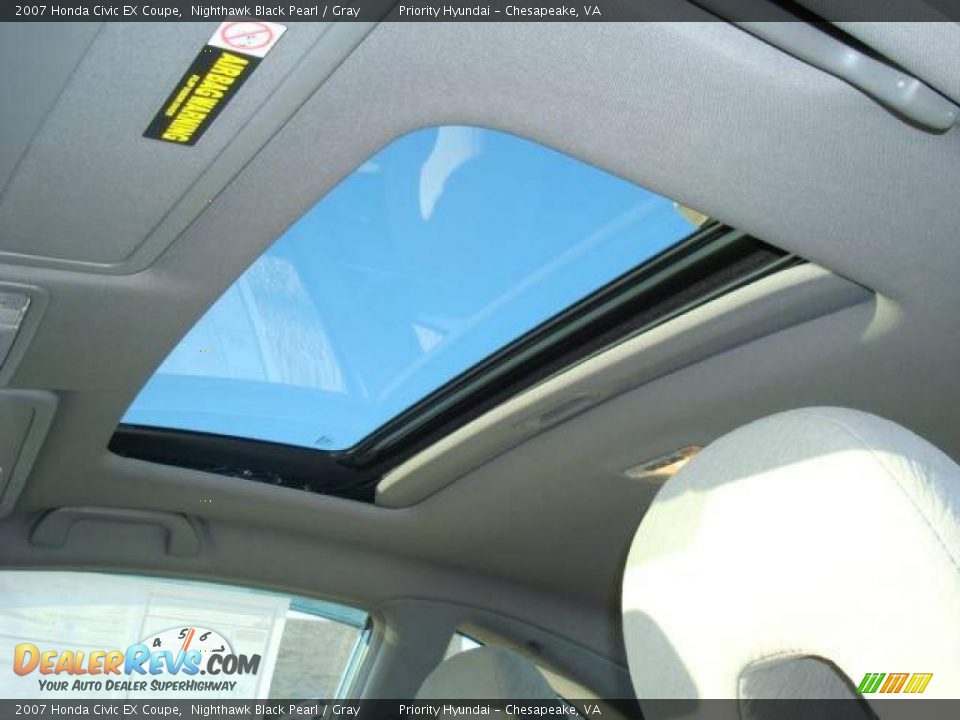 2007 Honda Civic EX Coupe Nighthawk Black Pearl / Gray Photo #11