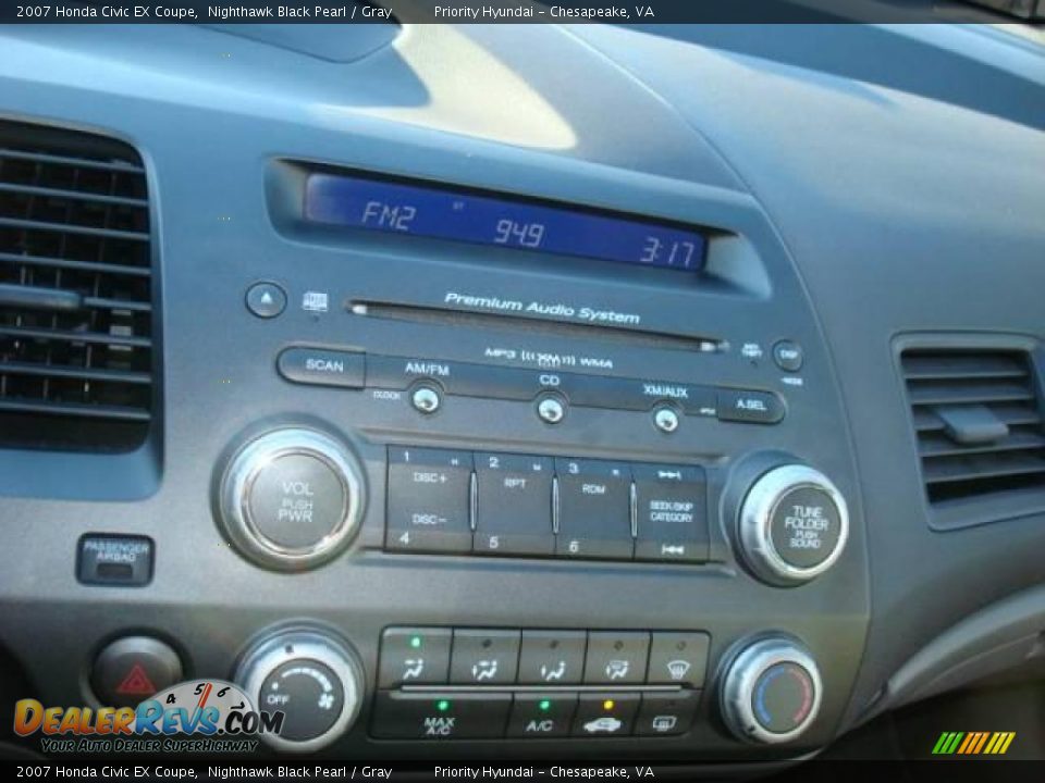 2007 Honda Civic EX Coupe Nighthawk Black Pearl / Gray Photo #12