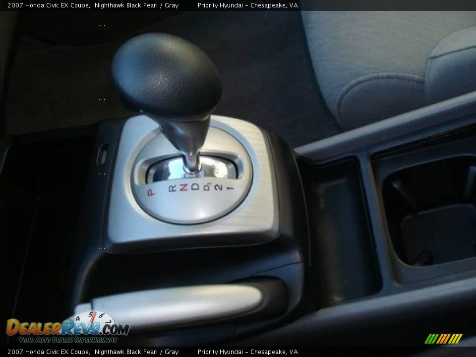 2007 Honda Civic EX Coupe Nighthawk Black Pearl / Gray Photo #13