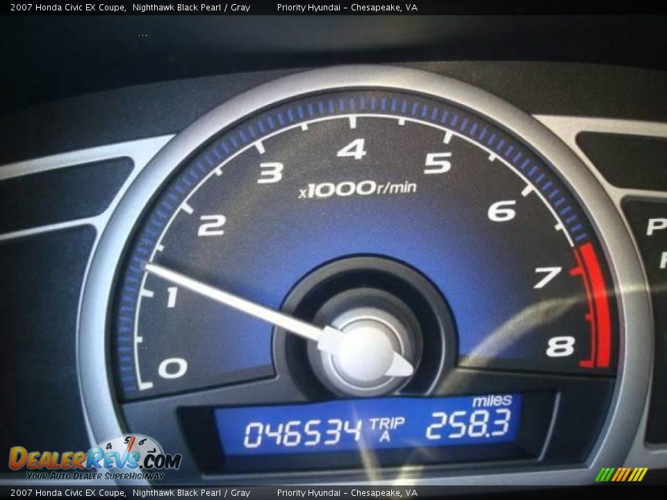 2007 Honda Civic EX Coupe Nighthawk Black Pearl / Gray Photo #15