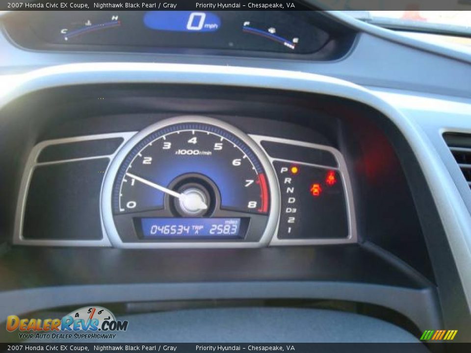 2007 Honda Civic EX Coupe Nighthawk Black Pearl / Gray Photo #17
