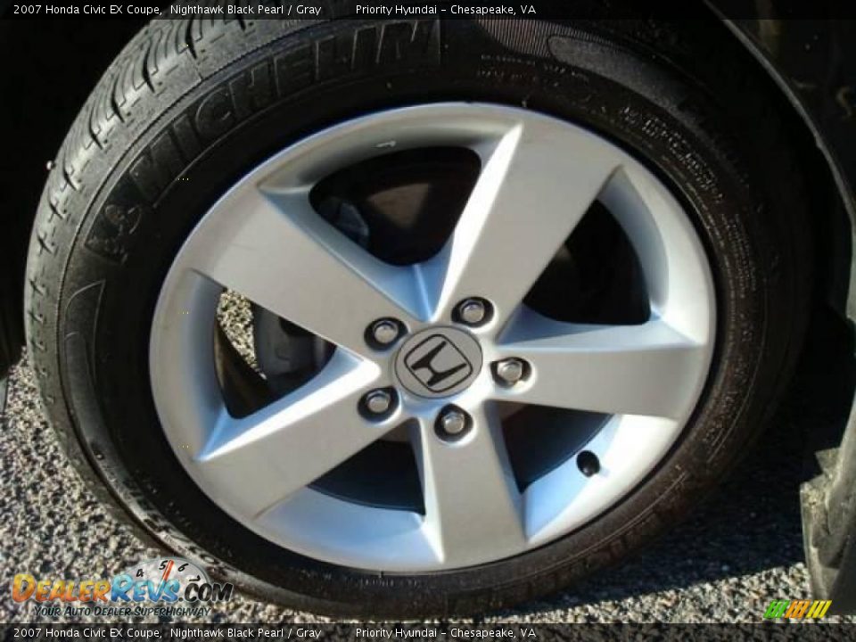 2007 Honda Civic EX Coupe Nighthawk Black Pearl / Gray Photo #18