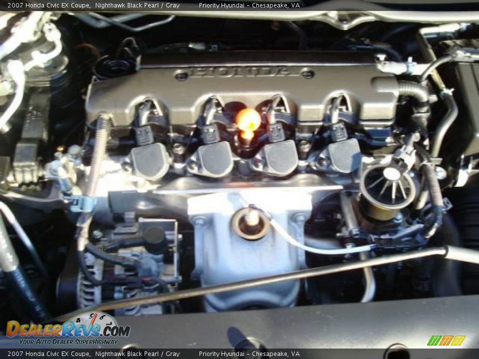 2007 Honda Civic EX Coupe Nighthawk Black Pearl / Gray Photo #20