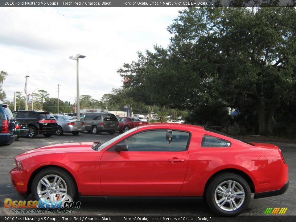 2010 Ford Mustang V6 Coupe Torch Red / Charcoal Black Photo #6