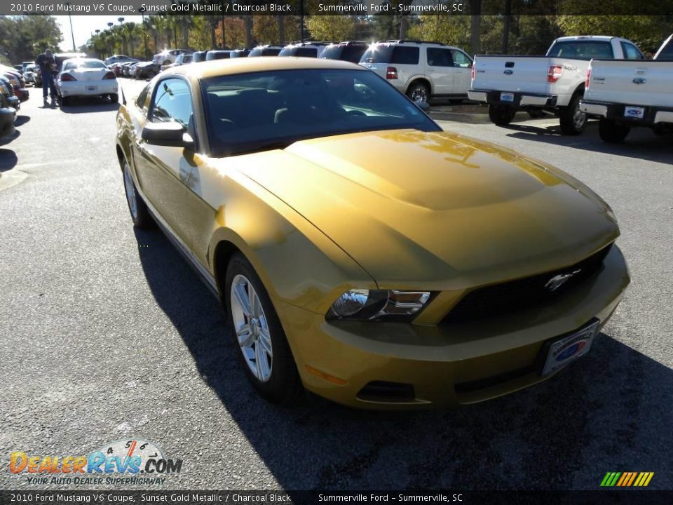 2010 Ford Mustang V6 Coupe Sunset Gold Metallic / Charcoal Black Photo #1