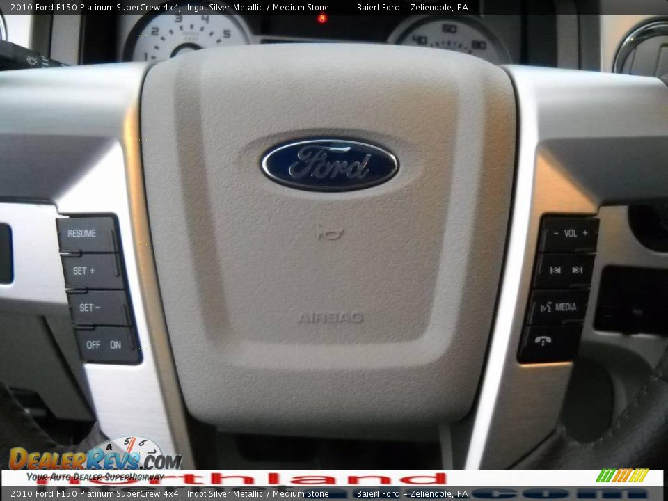 2010 Ford F150 Platinum SuperCrew 4x4 Ingot Silver Metallic / Medium Stone Photo #19