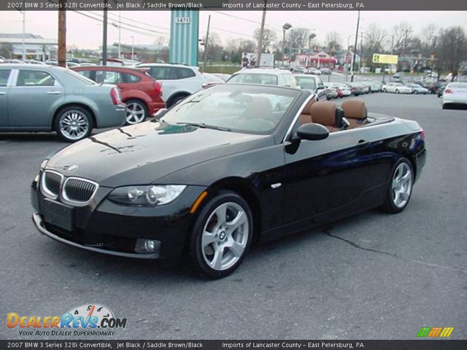 2007 BMW 3 Series 328i Convertible Jet Black / Saddle Brown/Black Photo #2