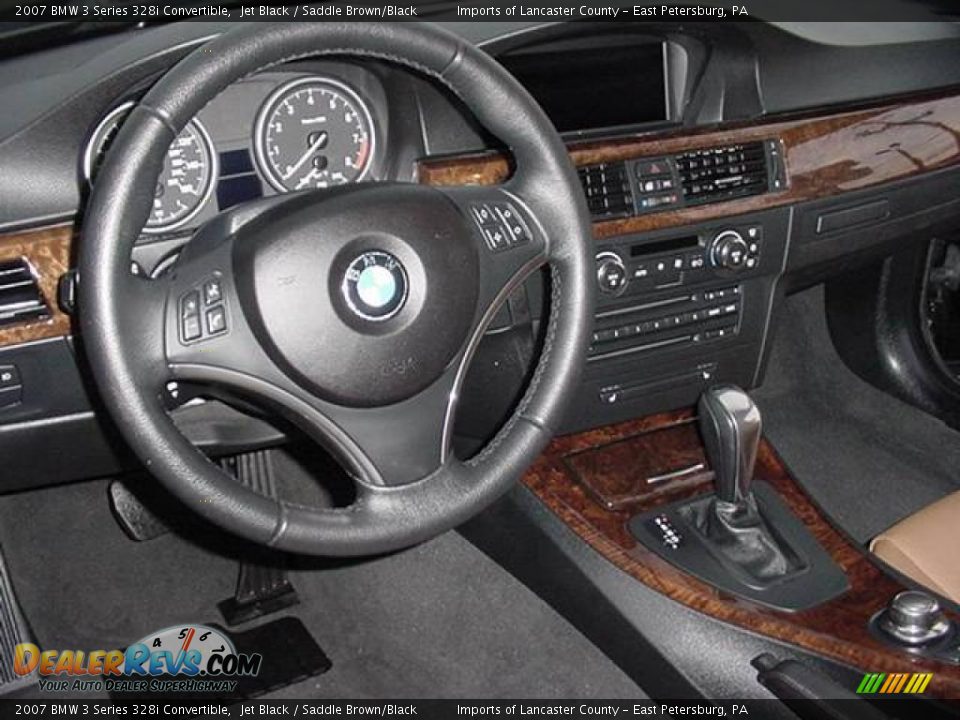 2007 BMW 3 Series 328i Convertible Jet Black / Saddle Brown/Black Photo #9