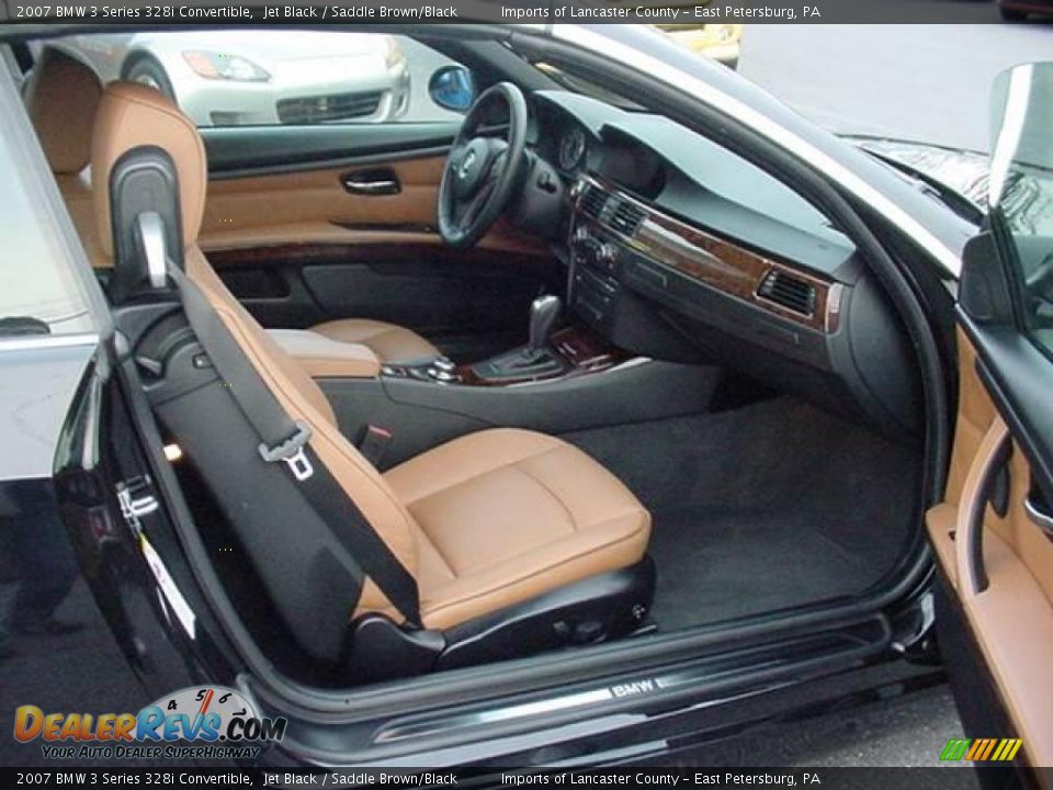 2007 BMW 3 Series 328i Convertible Jet Black / Saddle Brown/Black Photo #13