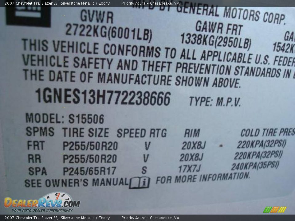 2007 Chevrolet TrailBlazer SS Silverstone Metallic / Ebony Photo #24