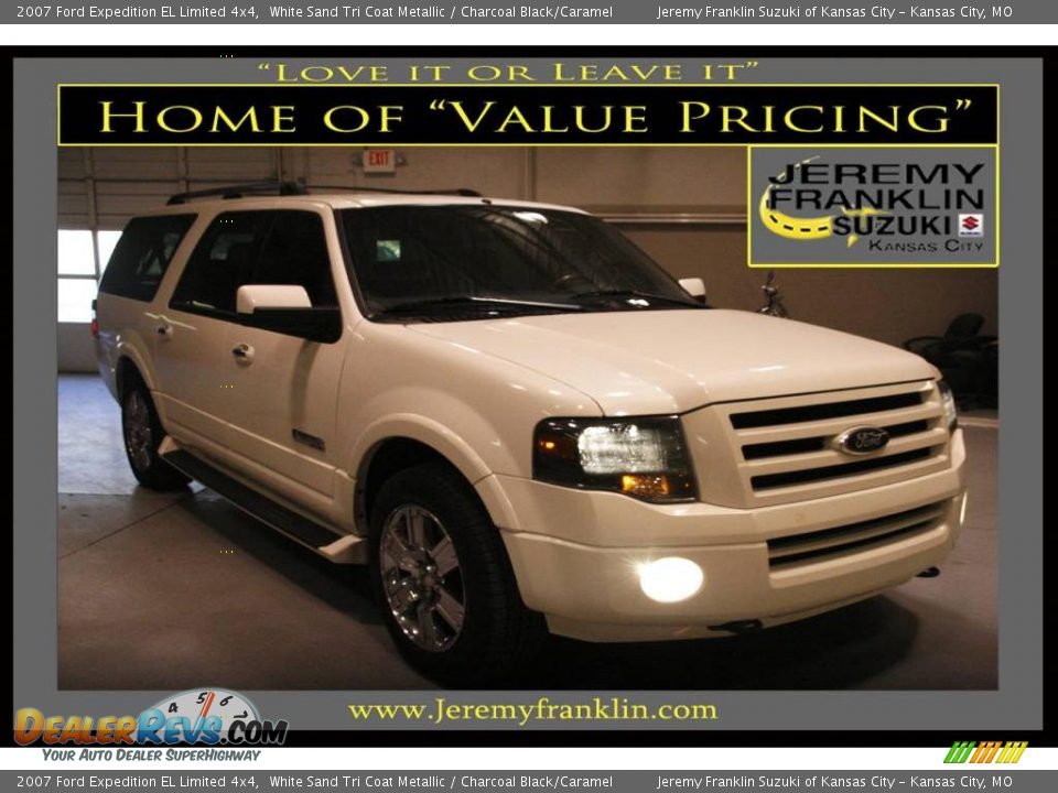 2007 Ford Expedition EL Limited 4x4 White Sand Tri Coat Metallic / Charcoal Black/Caramel Photo #1