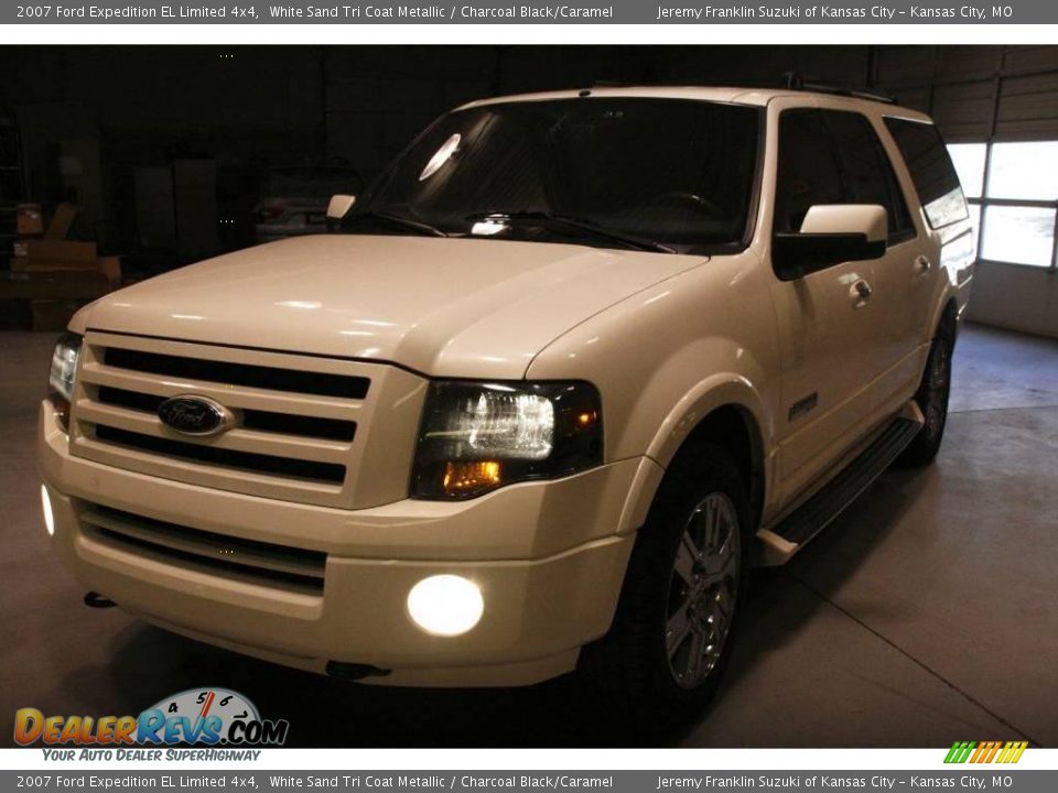 2007 Ford Expedition EL Limited 4x4 White Sand Tri Coat Metallic / Charcoal Black/Caramel Photo #3