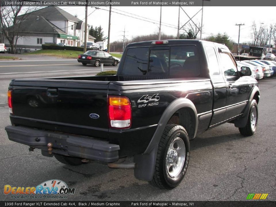 1998 Ford Ranger XLT Extended Cab 4x4 Black / Medium Graphite Photo #3