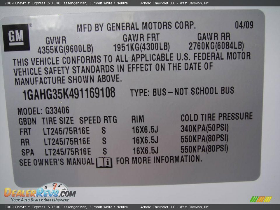 2009 Chevrolet Express LS 3500 Passenger Van Summit White / Neutral Photo #16