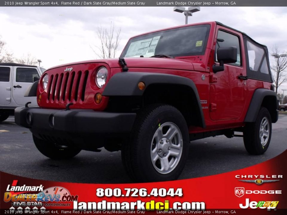 2010 Jeep Wrangler Sport 4x4 Flame Red / Dark Slate Gray/Medium Slate Gray Photo #1