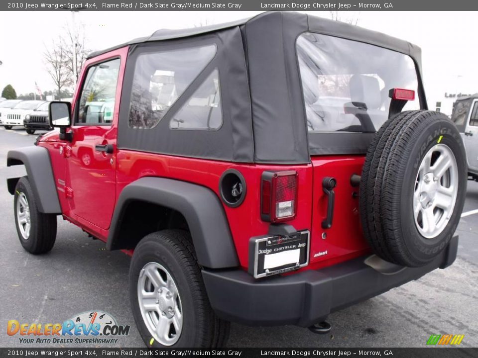 2010 Jeep Wrangler Sport 4x4 Flame Red / Dark Slate Gray/Medium Slate Gray Photo #2
