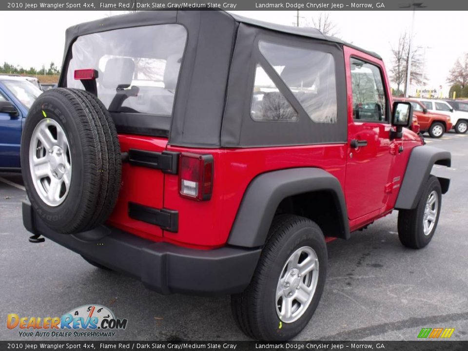 2010 Jeep Wrangler Sport 4x4 Flame Red / Dark Slate Gray/Medium Slate Gray Photo #3
