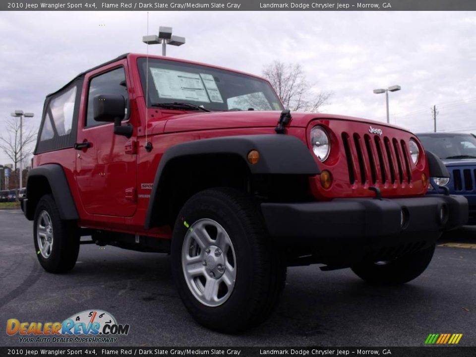 2010 Jeep Wrangler Sport 4x4 Flame Red / Dark Slate Gray/Medium Slate Gray Photo #4