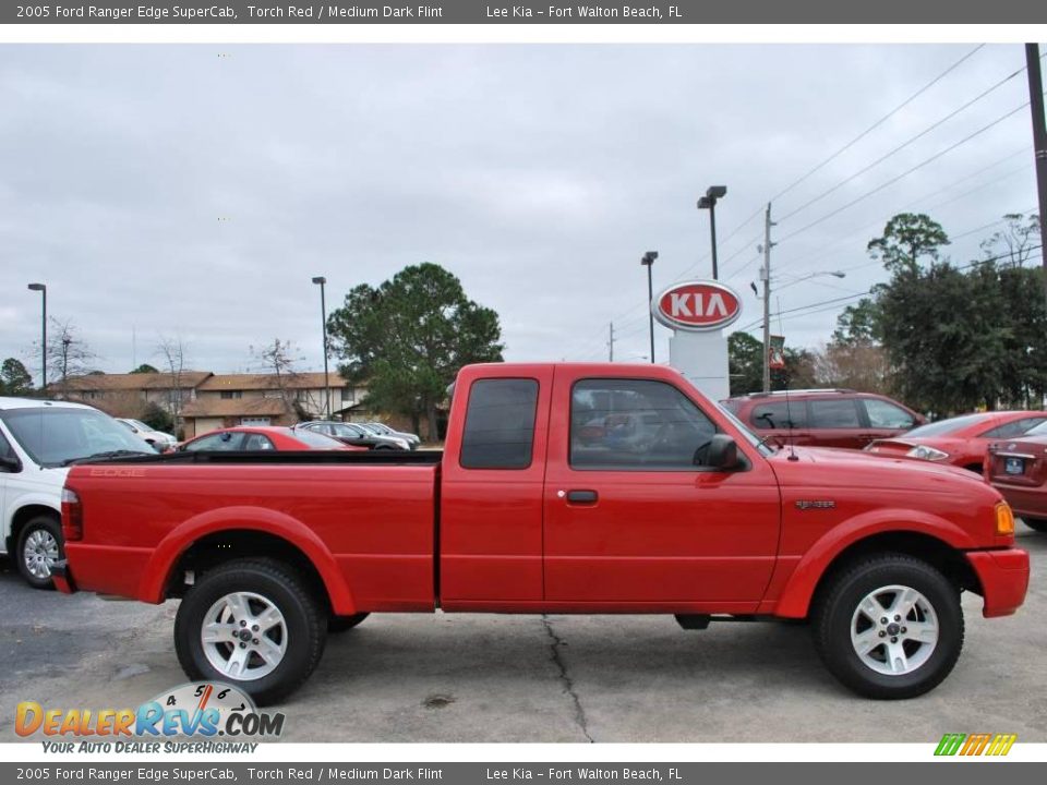 2005 Ford Ranger Edge SuperCab Torch Red / Medium Dark Flint Photo #6