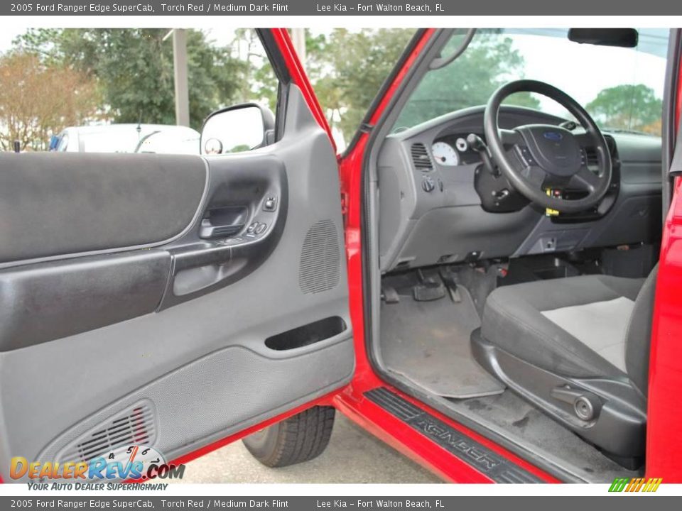 2005 Ford Ranger Edge SuperCab Torch Red / Medium Dark Flint Photo #13