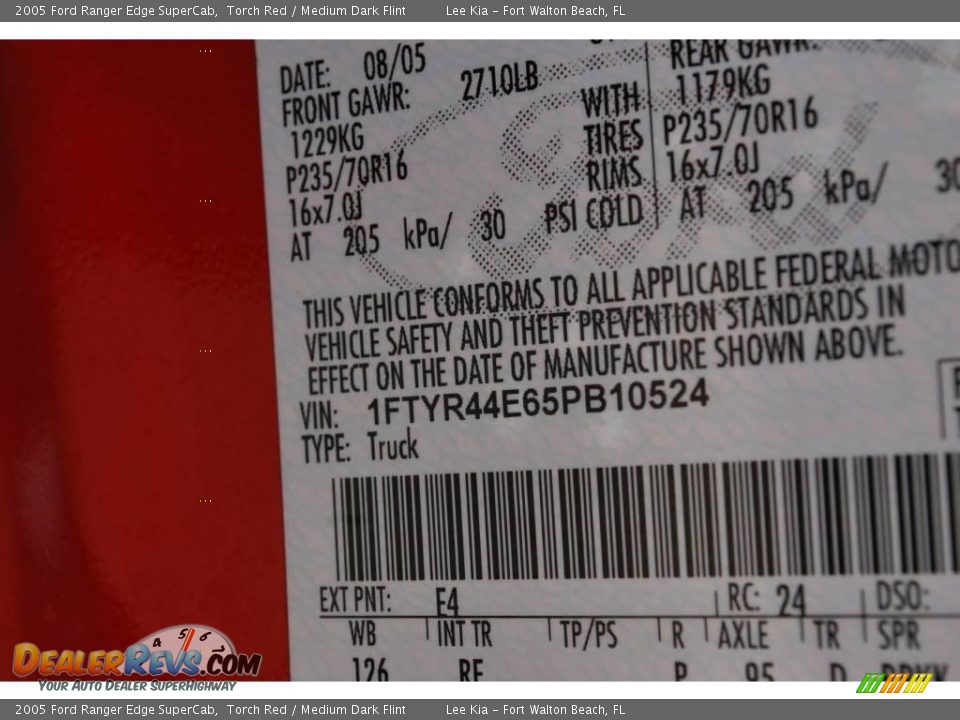 2005 Ford Ranger Edge SuperCab Torch Red / Medium Dark Flint Photo #31