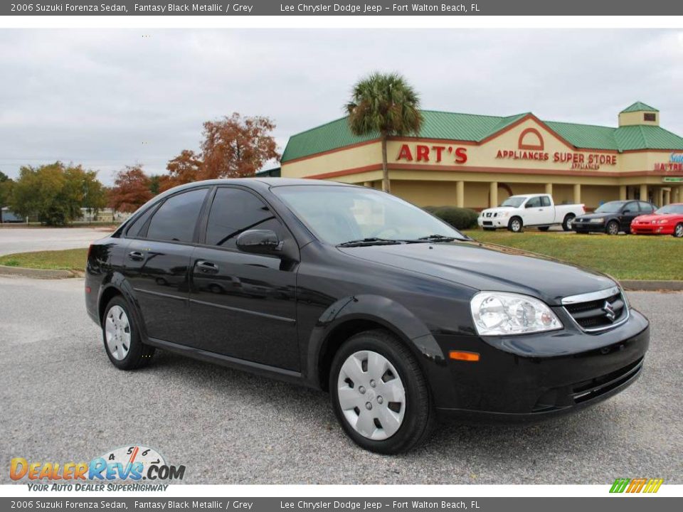 2006 Suzuki Forenza Sedan Fantasy Black Metallic / Grey Photo #7