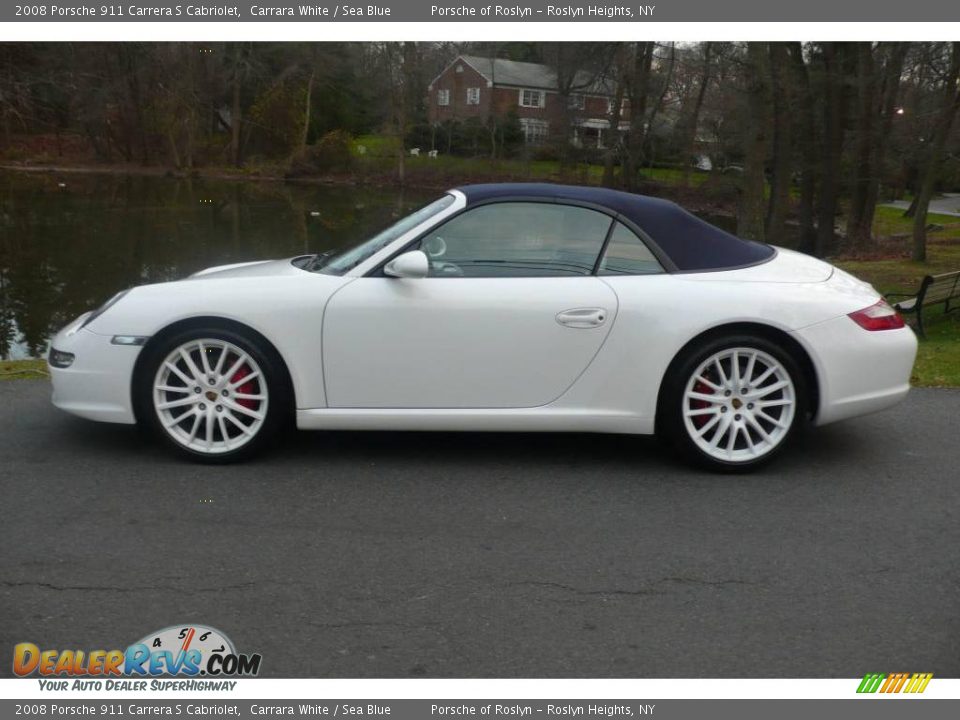 2008 Porsche 911 Carrera S Cabriolet Carrara White / Sea Blue Photo #3
