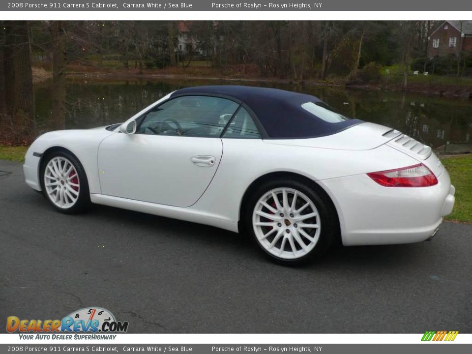 2008 Porsche 911 Carrera S Cabriolet Carrara White / Sea Blue Photo #4