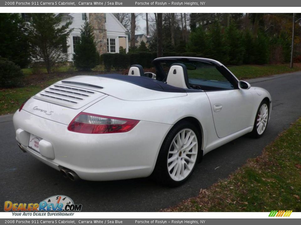 2008 Porsche 911 Carrera S Cabriolet Carrara White / Sea Blue Photo #6