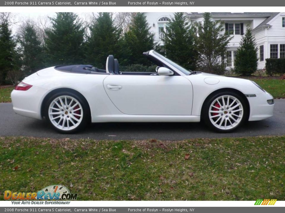 2008 Porsche 911 Carrera S Cabriolet Carrara White / Sea Blue Photo #7