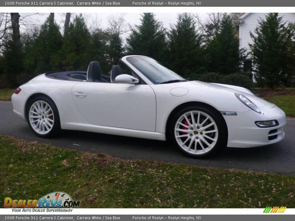 2008 Porsche 911 Carrera S Cabriolet Carrara White / Sea Blue Photo #8