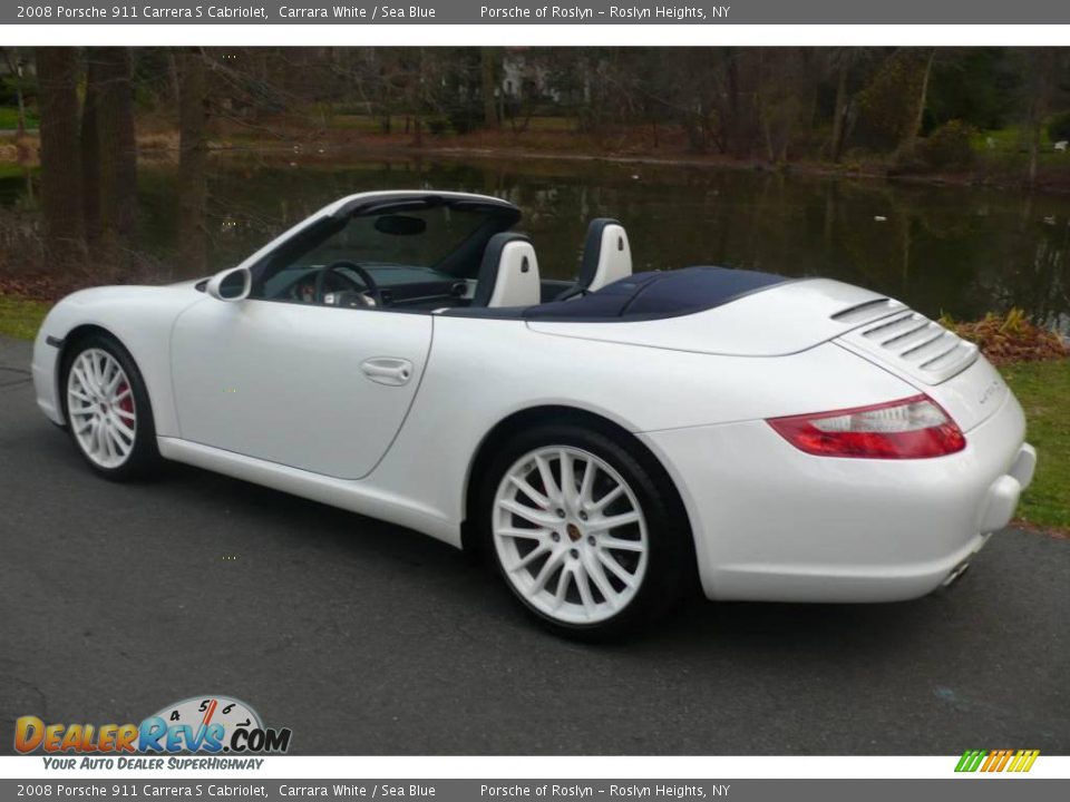 2008 Porsche 911 Carrera S Cabriolet Carrara White / Sea Blue Photo #9