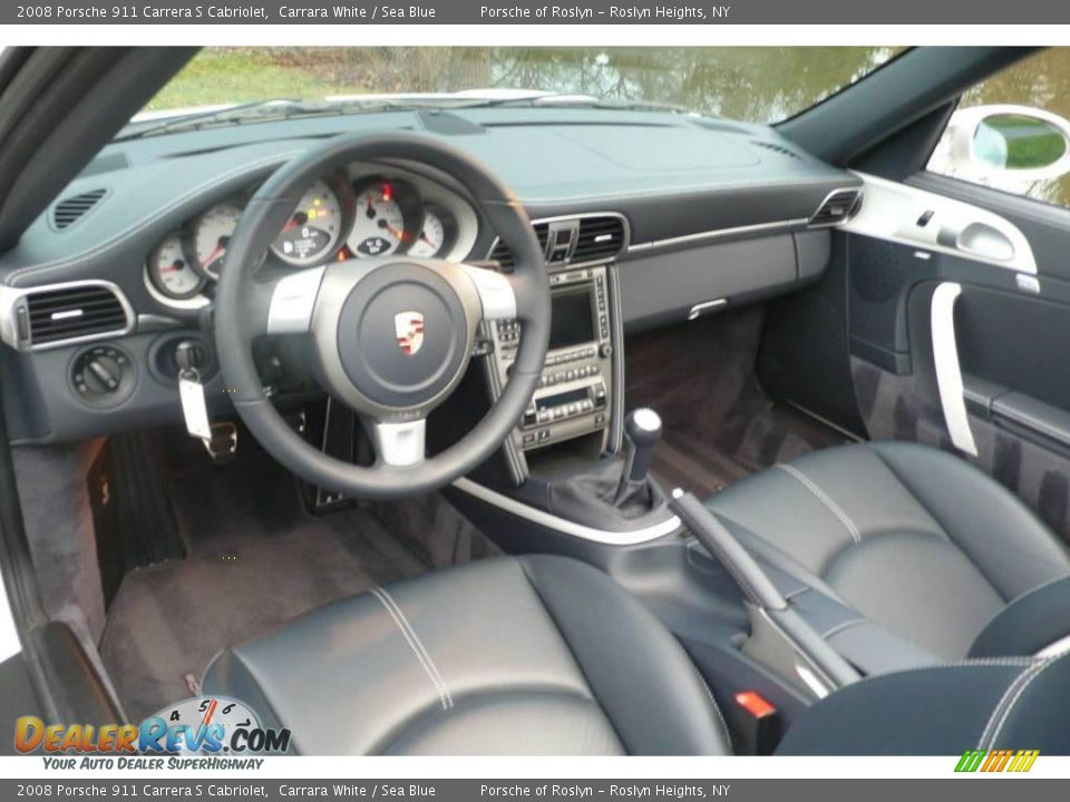 2008 Porsche 911 Carrera S Cabriolet Carrara White / Sea Blue Photo #12