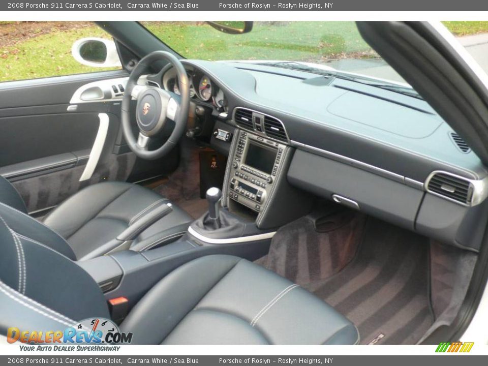 2008 Porsche 911 Carrera S Cabriolet Carrara White / Sea Blue Photo #14