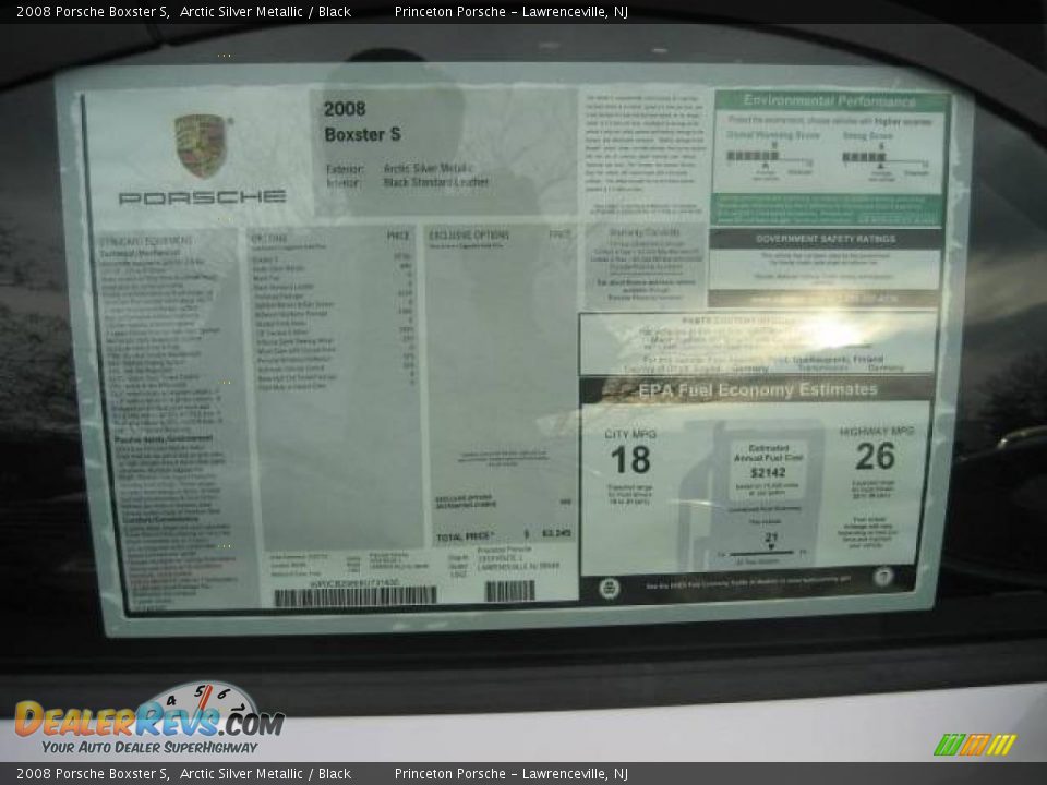 2008 Porsche Boxster S Arctic Silver Metallic / Black Photo #21