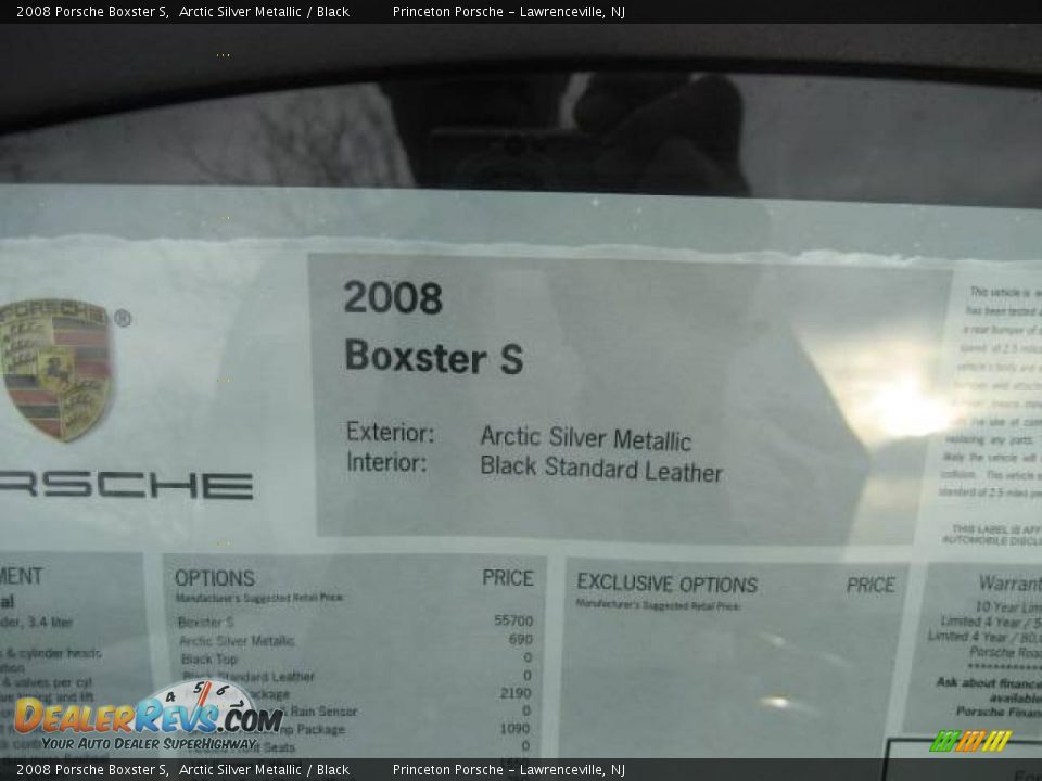 2008 Porsche Boxster S Arctic Silver Metallic / Black Photo #22