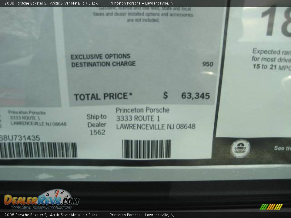 2008 Porsche Boxster S Arctic Silver Metallic / Black Photo #23