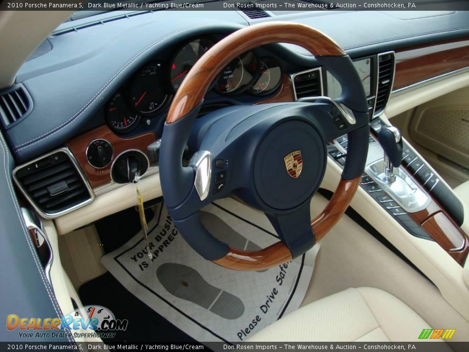 2010 Porsche Panamera S Dark Blue Metallic / Yachting Blue/Cream Photo #11