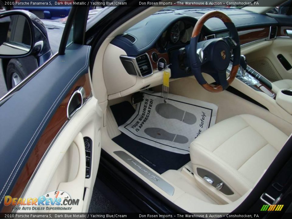 2010 Porsche Panamera S Dark Blue Metallic / Yachting Blue/Cream Photo #12