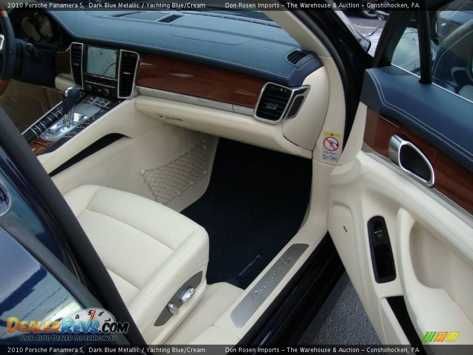 2010 Porsche Panamera S Dark Blue Metallic / Yachting Blue/Cream Photo #15