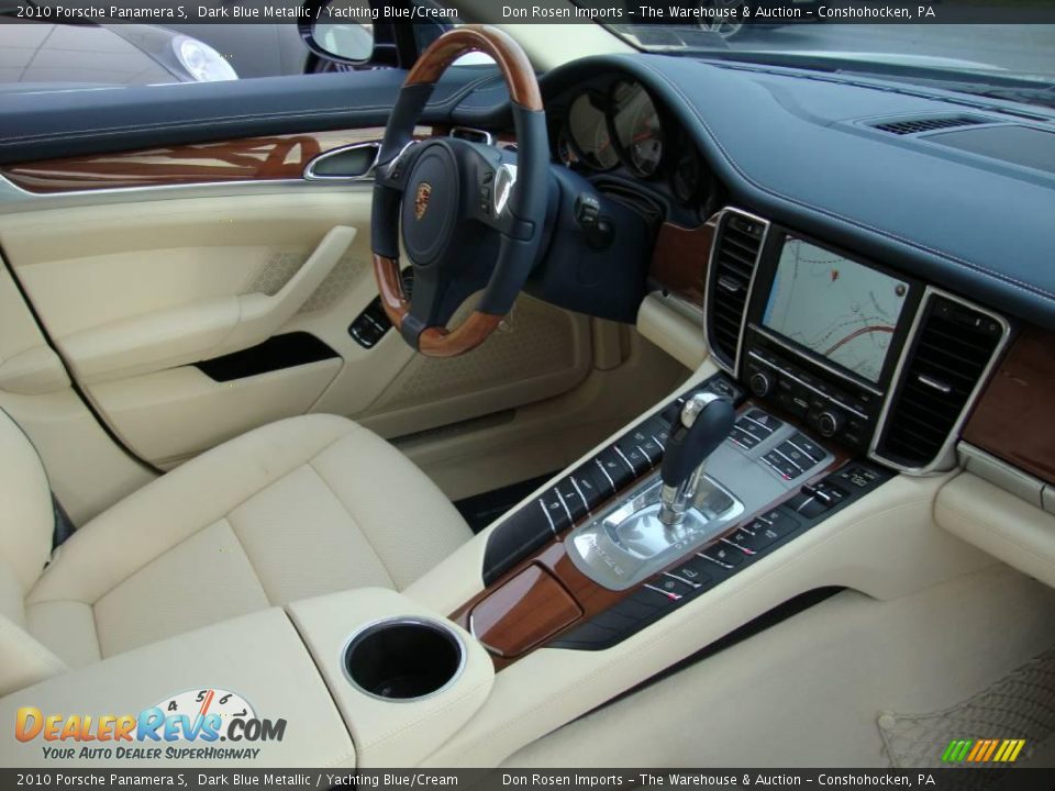 2010 Porsche Panamera S Dark Blue Metallic / Yachting Blue/Cream Photo #16
