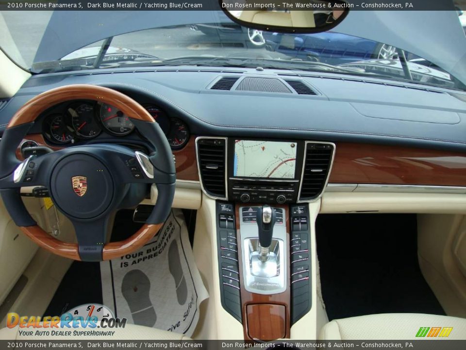 2010 Porsche Panamera S Dark Blue Metallic / Yachting Blue/Cream Photo #28