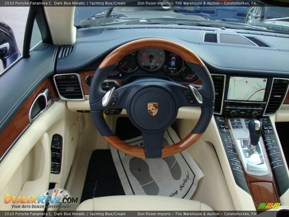 2010 Porsche Panamera S Dark Blue Metallic / Yachting Blue/Cream Photo #29