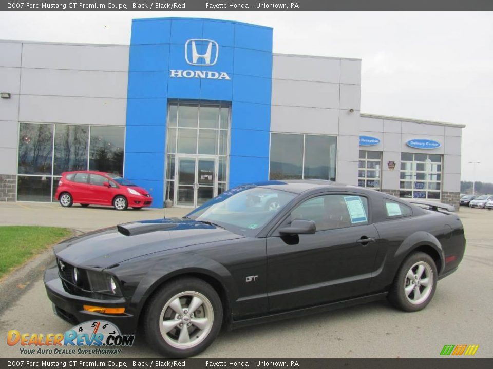 2007 Ford Mustang GT Premium Coupe Black / Black/Red Photo #1