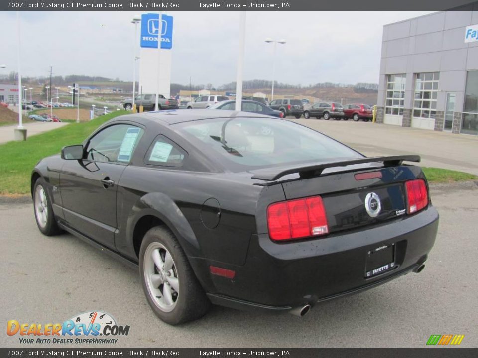 2007 Ford Mustang GT Premium Coupe Black / Black/Red Photo #3