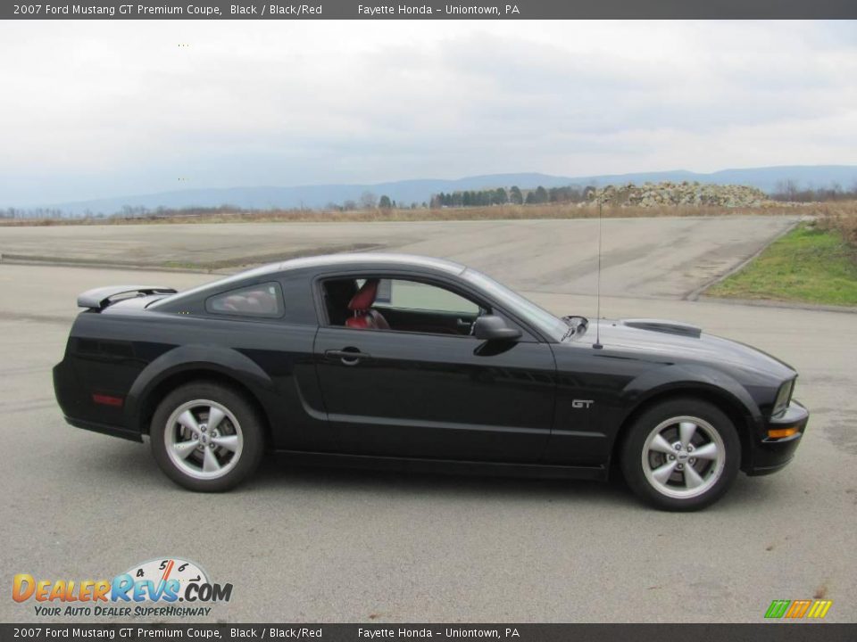 2007 Ford Mustang GT Premium Coupe Black / Black/Red Photo #4