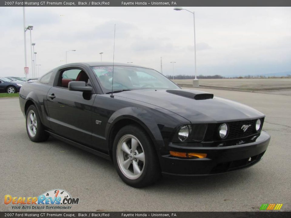 2007 Ford Mustang GT Premium Coupe Black / Black/Red Photo #5