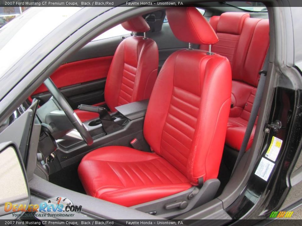 2007 Ford Mustang GT Premium Coupe Black / Black/Red Photo #8