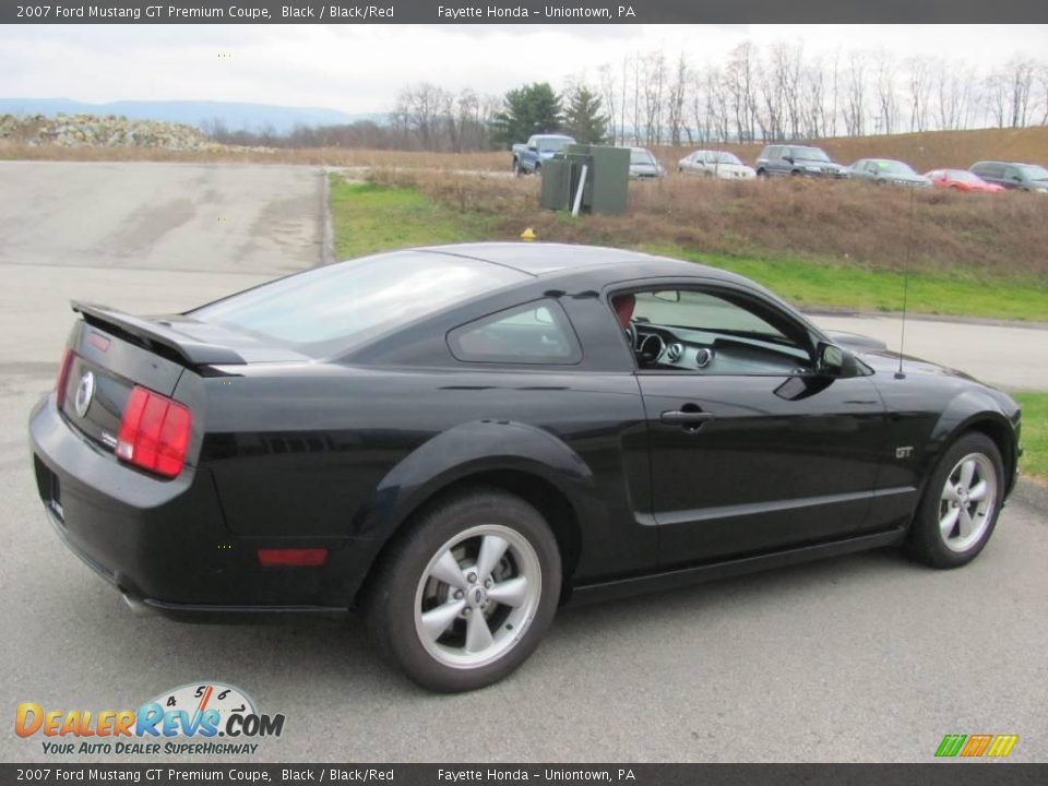 2007 Ford Mustang GT Premium Coupe Black / Black/Red Photo #10