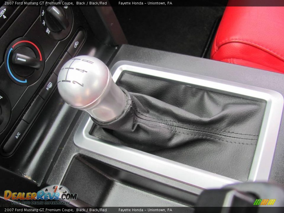 2007 Ford Mustang GT Premium Coupe Black / Black/Red Photo #16